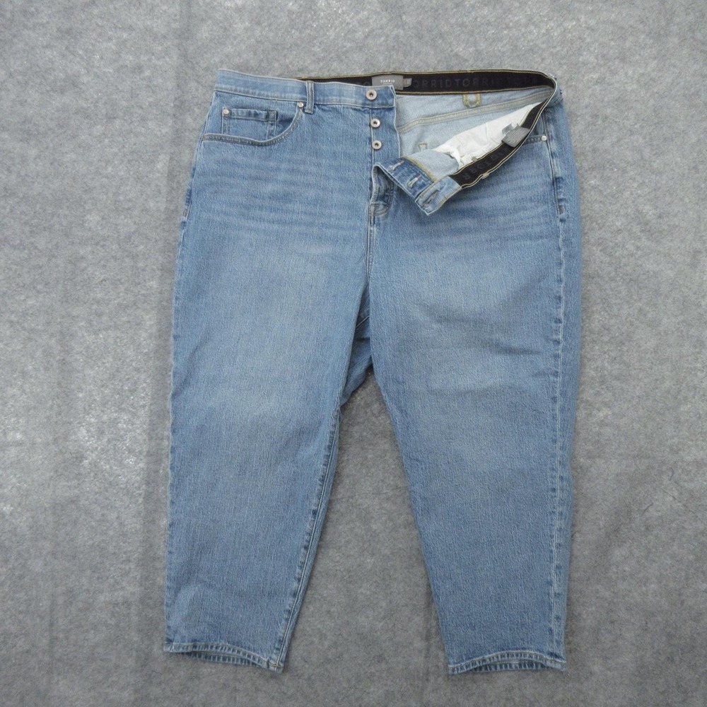 Torrid Jeans Womens 26R Blue Denim Stretch High Rise Button Fly Cropped Pants